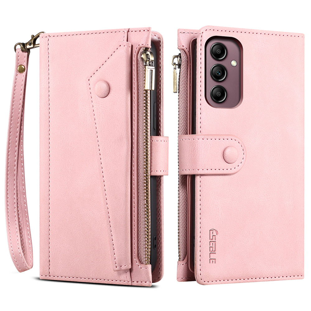 ESEBLE Star Series Phone Stand Case for Samsung Galaxy A14 5G Zipper Pocket Wallet Leather Phone Cover with Hand Strap ESEBLE Star Series Phone Stand Case for Samsung Galaxy A14 5G Zipper Pocket Wallet Leather Phone Cover with Hand Strap